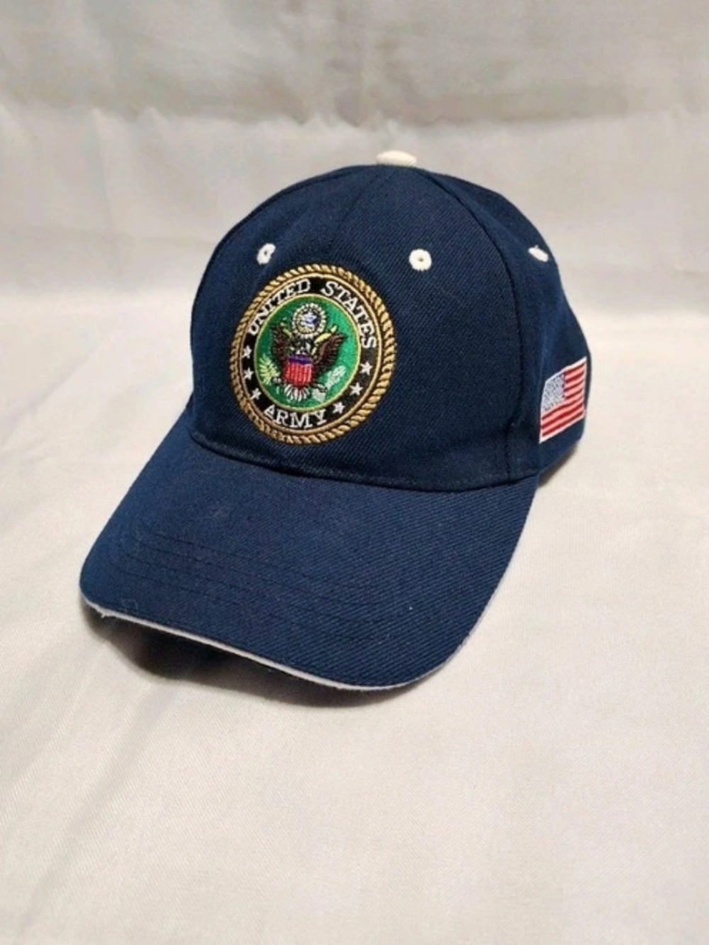 Vintage Navy Blue U.S. Army Embroidered Baseball Cap, Embroidered